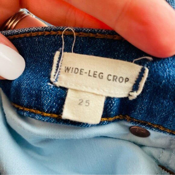 Madewell Wide-Leg Crop Denim Jeans Blue Sz 25 - Picture 9 of 11